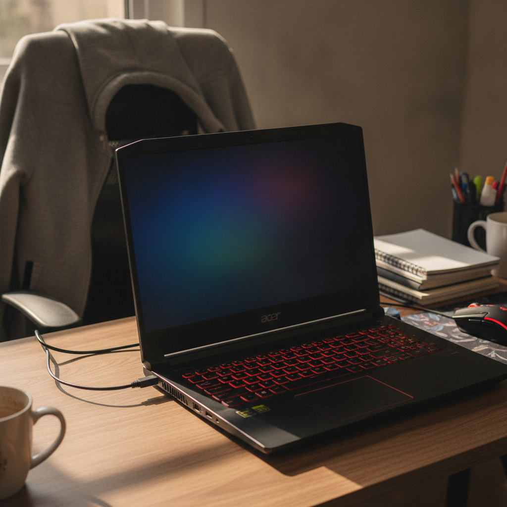 Acer Nitro V gaming laptop with RTX 3050 GPU playing a game, best value gaming laptop under 60000 India