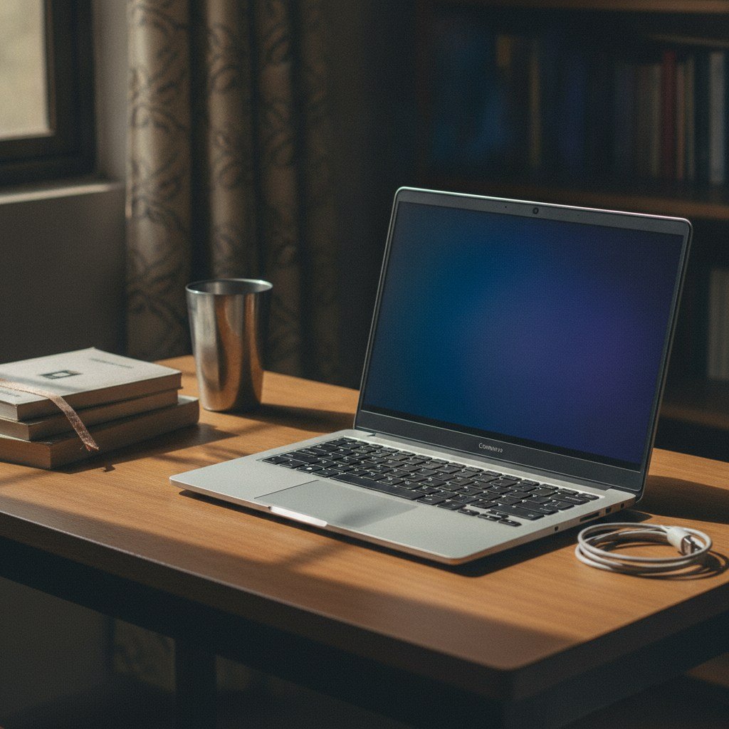 Acer Aspire Lite AL15-41 silver 15.6-inch budget Windows laptop with AMD Ryzen 3 processor open on a study table in an Indian home