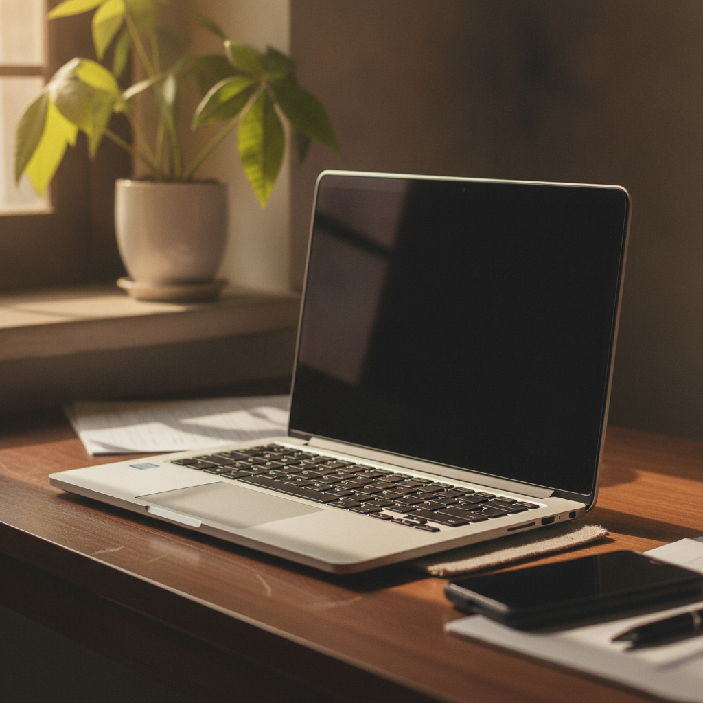 Acer Aspire 3 laptop on a desk in an Indian home office, budget productivity laptop under 60000