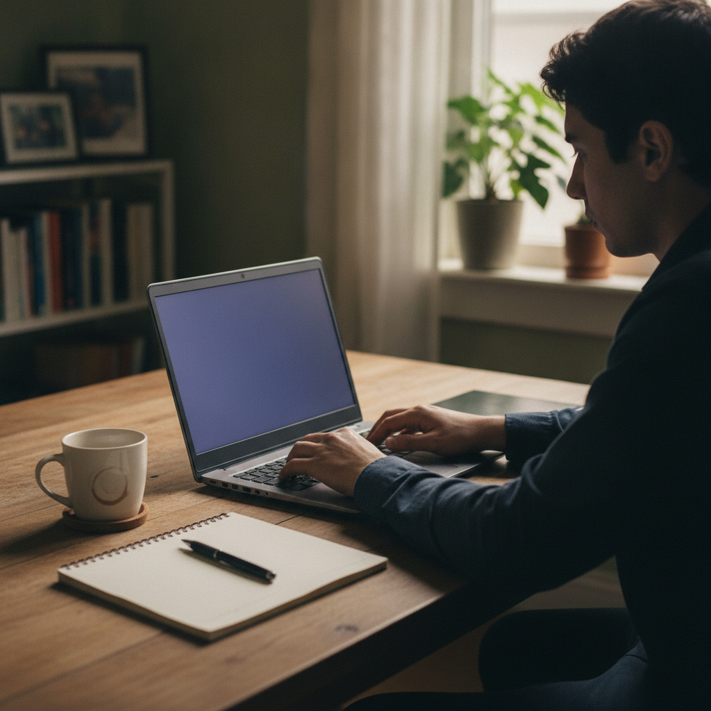 Dell 15 laptop with a professional using it for work at a desk, business laptop under 60000 in India