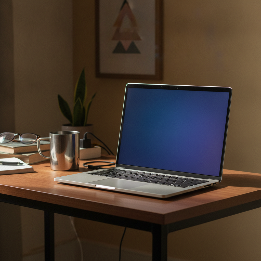 Acer Aspire 15 laptop on a study table in a middle-class Indian home, budget laptop for everyday use