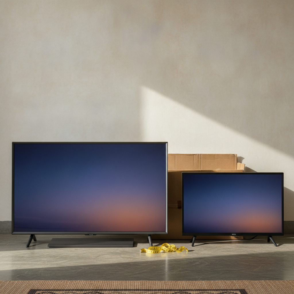 Comparison chart of 40-inch Full HD versus 43-inch 4K versus 32-inch Full HD smart TVs at a twenty thousand rupee budget in India