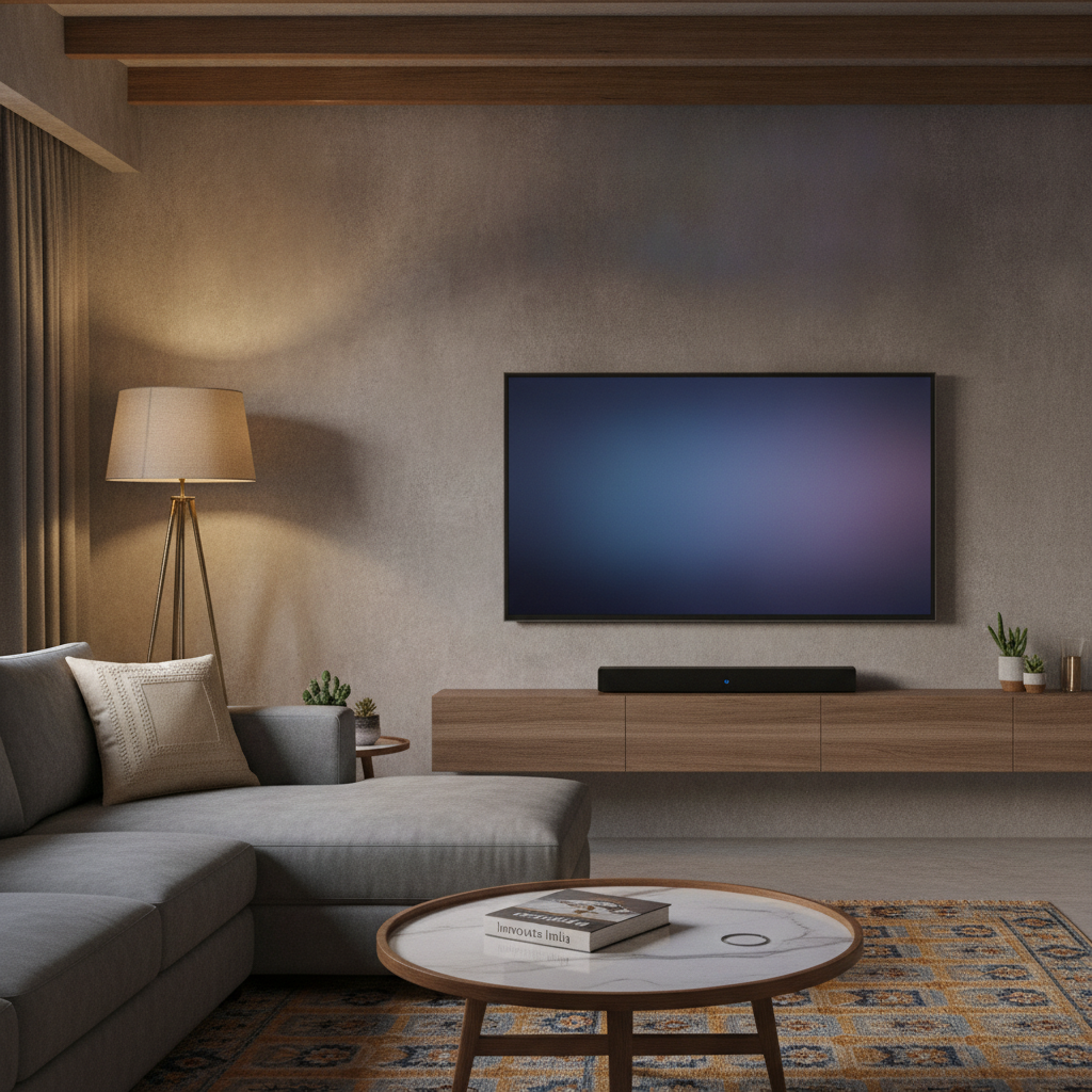 LG webOS Smart TV in a modern Indian living room setup
