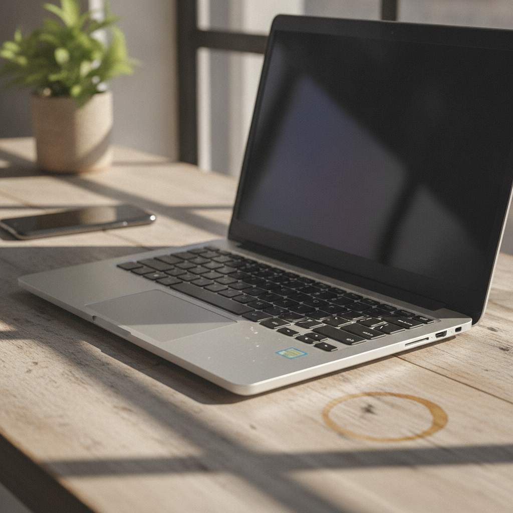 ASUS Vivobook 15 laptop with fingerprint reader on a work desk, budget Windows laptop for Indian students